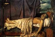 Joseph Denis Odevaere Lord Byron on his Death-bed USA oil painting artist